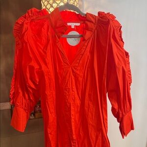 Karlie Red Ruffle Sleeve Top